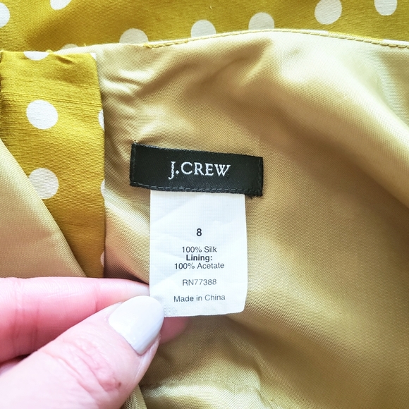 J. Crew Silk Golden Polka Dot Fit N Flare Dress 8 - Picture 4 of 6
